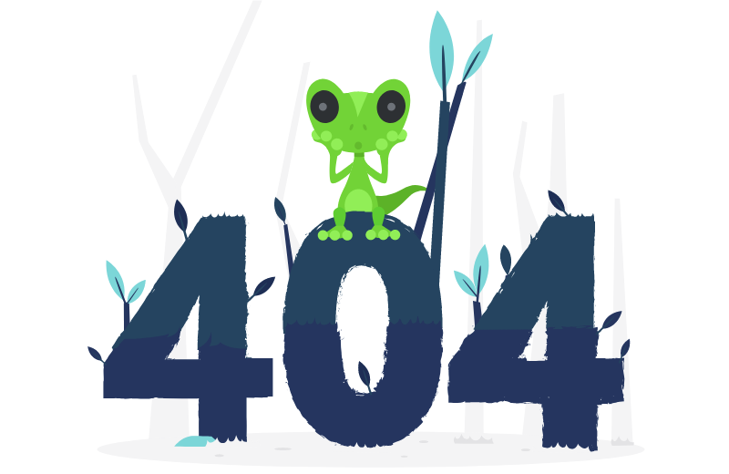 404 Page - Frog Illustration