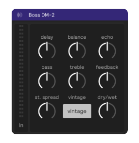 A screenshot of the Boss DM-2 Delay effect