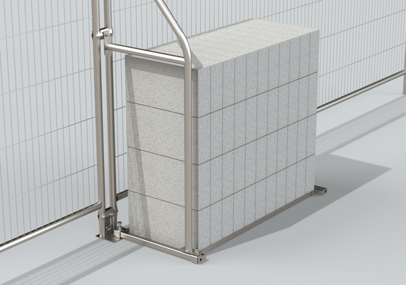 Concrete Ballast Bricks Stack Fencing Kentledge