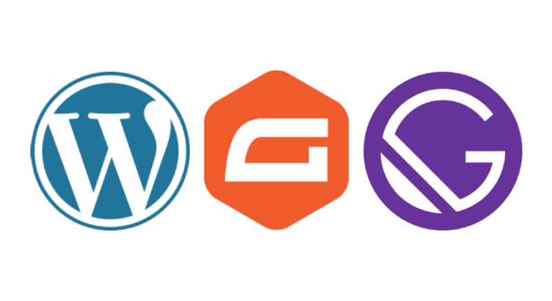 Brand logos for WordPress Gravity Forms and Gatsby
