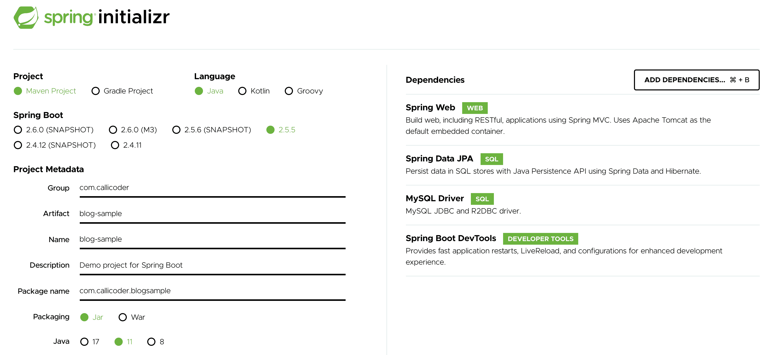 Scaffolding your Spring Boot Application CalliCoder