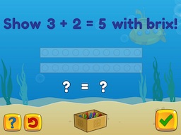 Basic addition up to 5 using brix Math Game