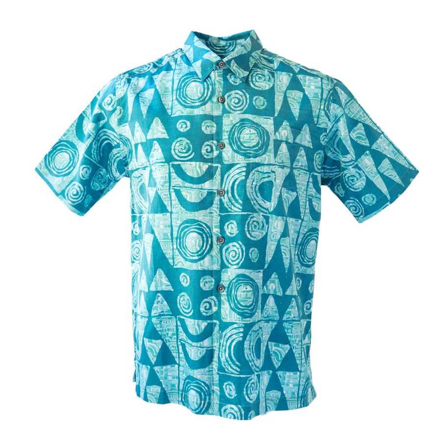 makawalu-button-down-aloha-shirt - Ocean / XL / Silk