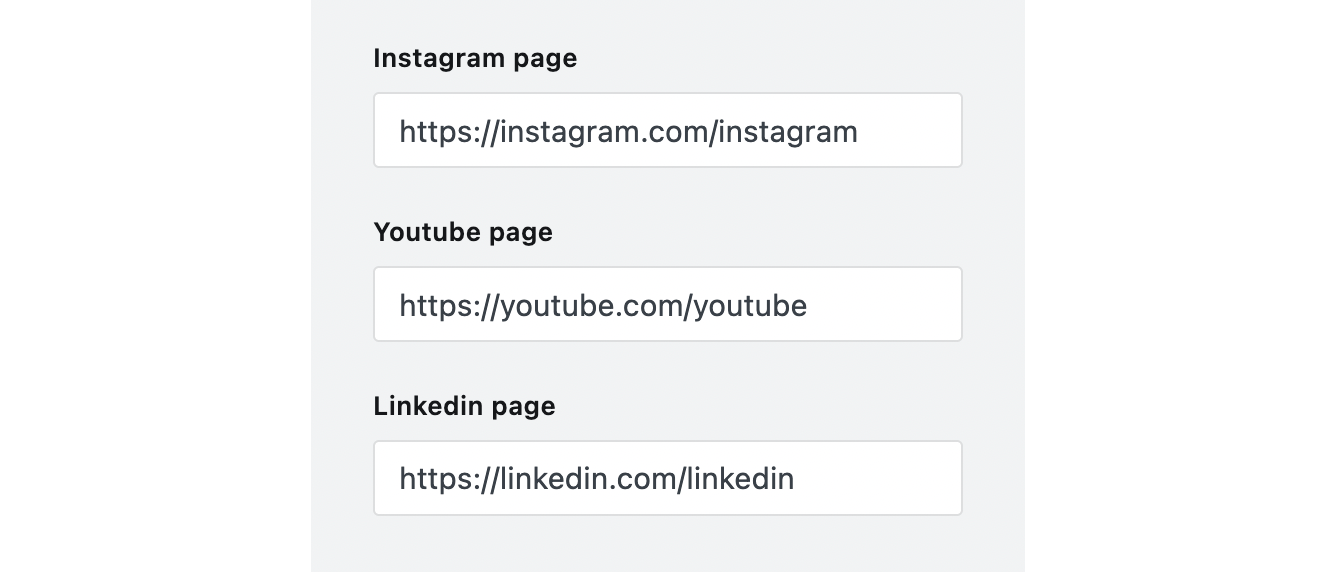 Tripoli Ghost Theme Social Media Accounts Settings