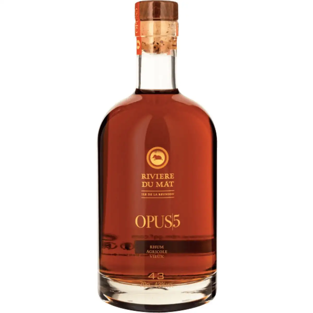 Image of the front of the bottle of the rum Opus 5