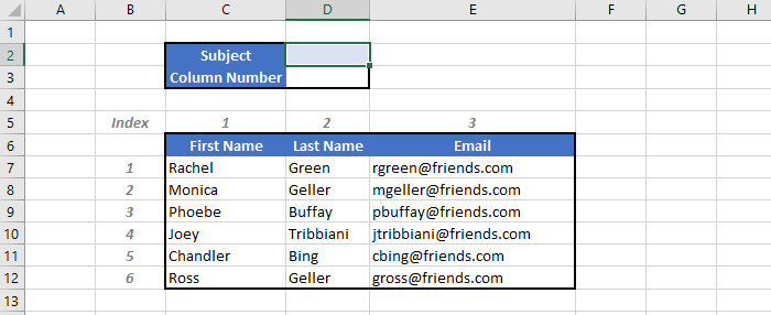 example of match function in excel to find column number