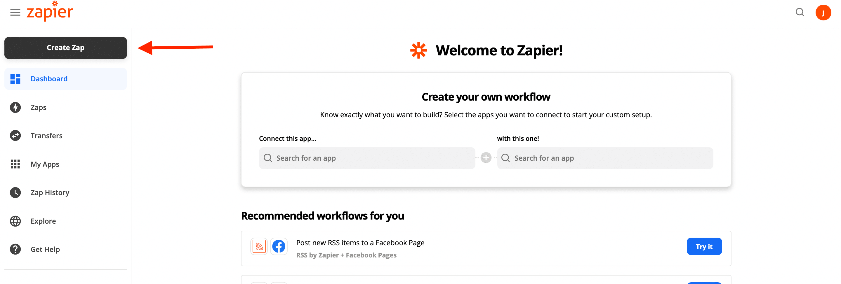 Step by step tutorial of Zapier screenshot