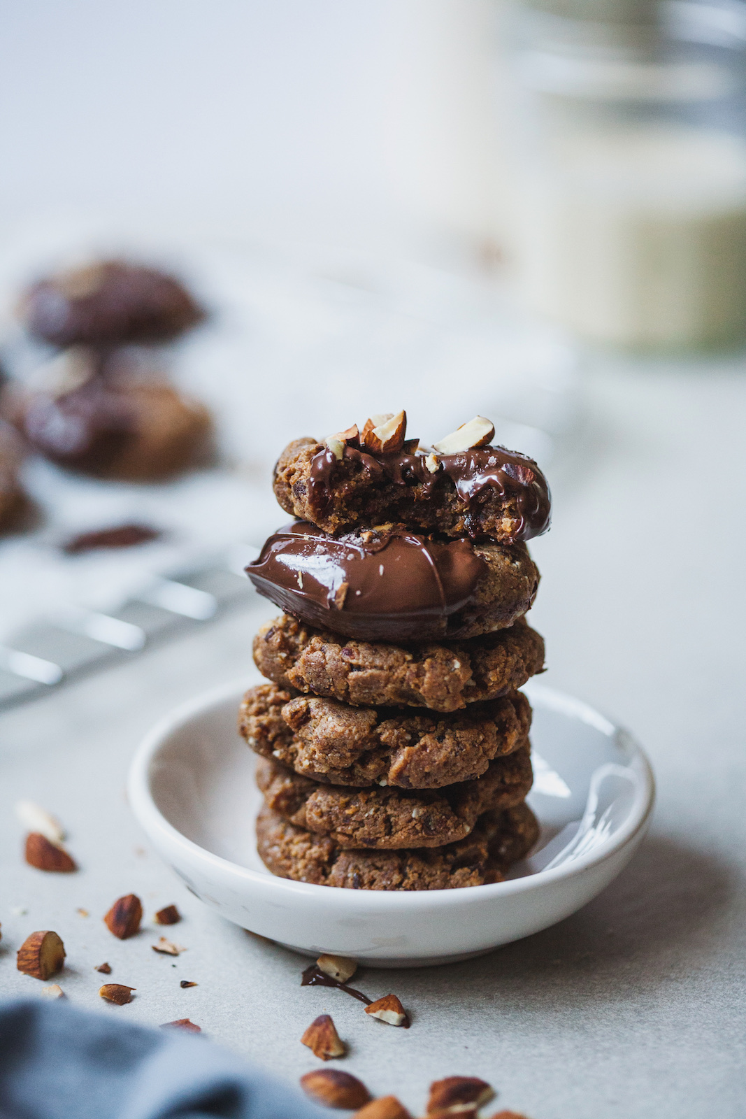 Chocolate Dipped Almond Butter Cookies
