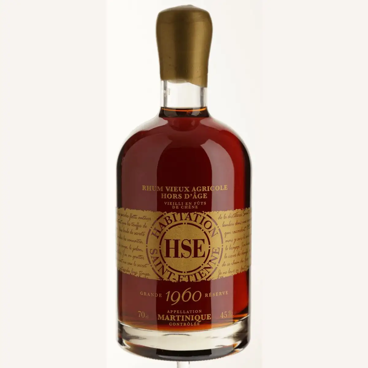 Image of the front of the bottle of the rum HSE Hors d‘Age