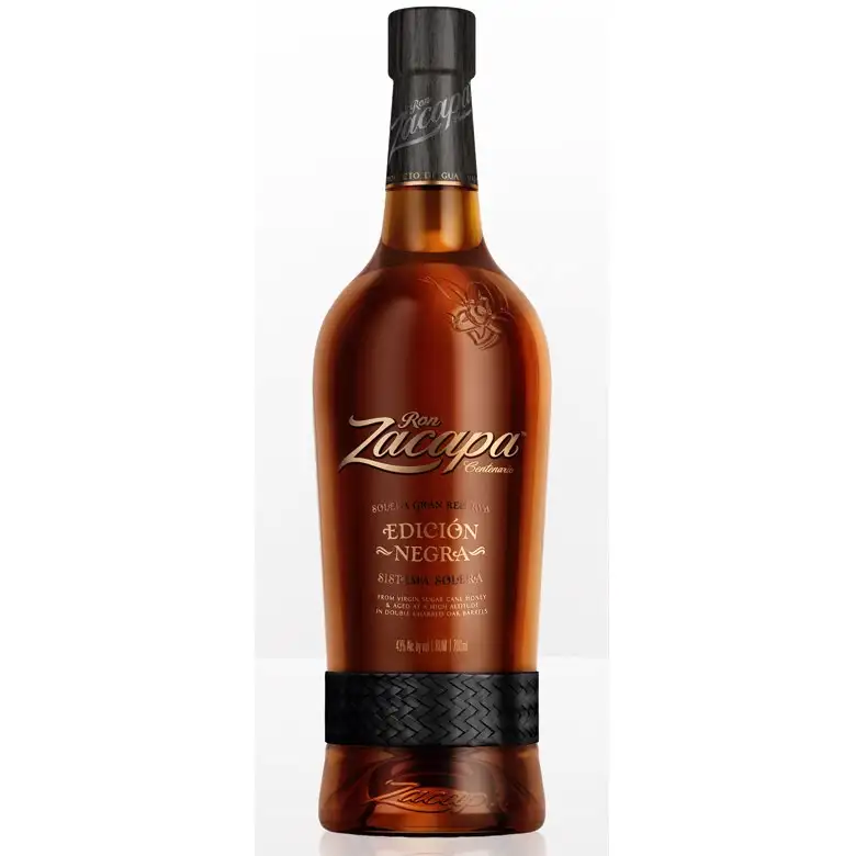 Image of the front of the bottle of the rum Ron Zacapa Edición Negra