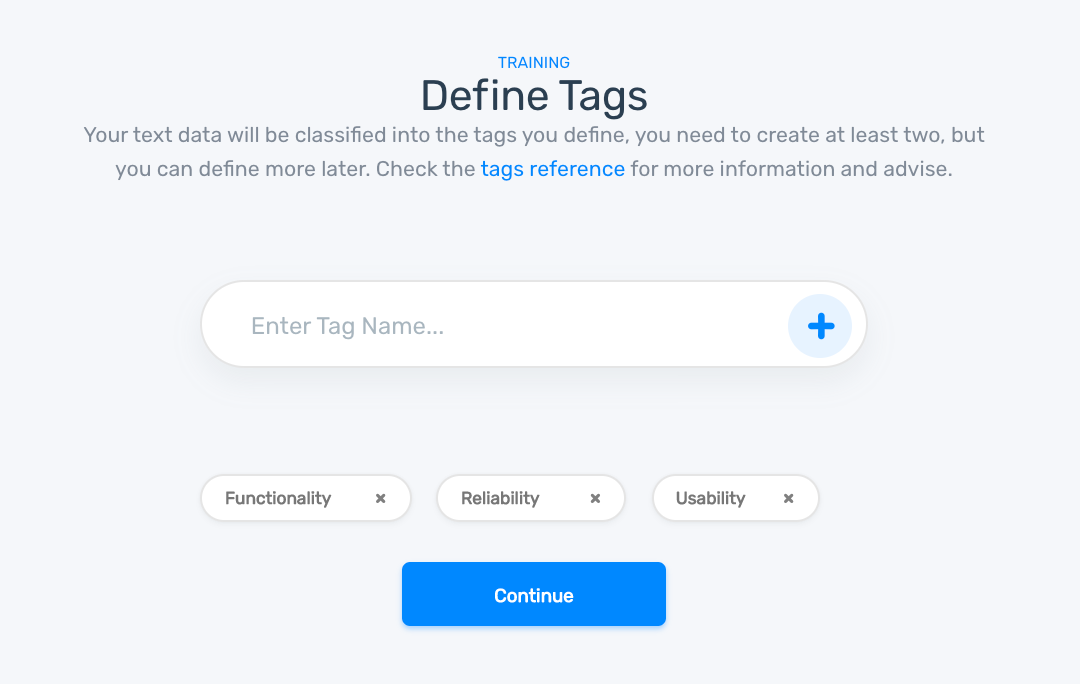 Entering tags, 'Reliability,' 'Usability,' and 'Functionality.'