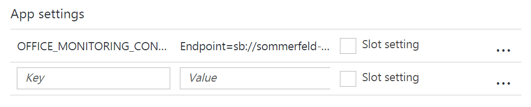 Event hub connection string