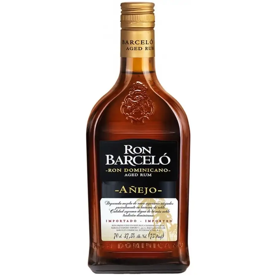 Image of the front of the bottle of the rum Ron Barceló Añejo