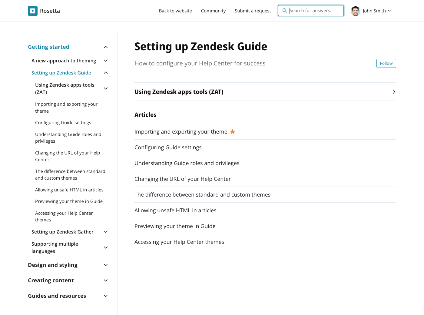 Rosetta Zendesk Guide theme - Screenshot 3