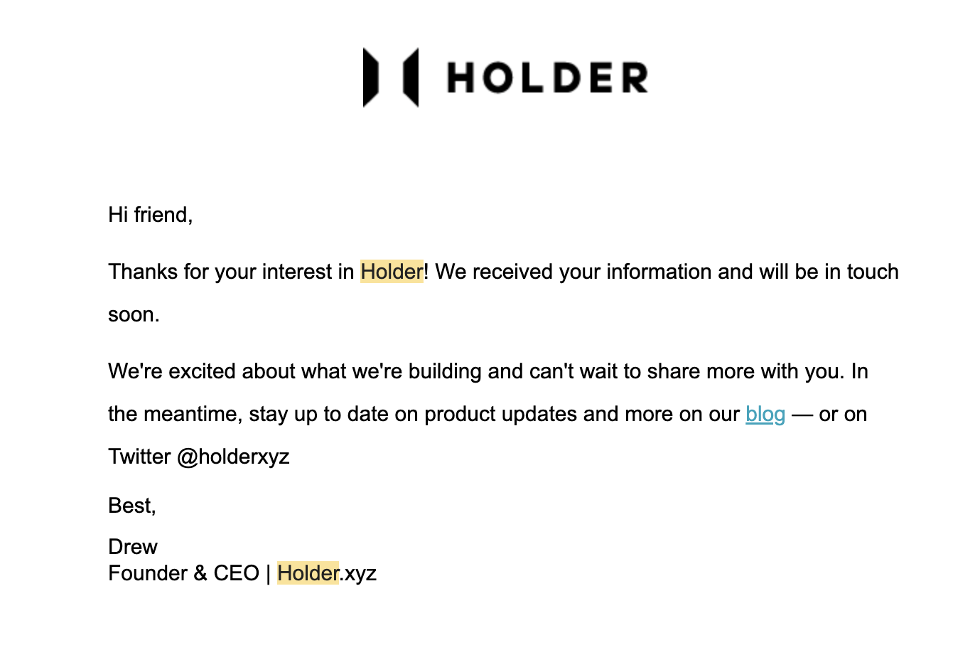 SaaS Waitlist Emails: Screenshot of Holder's email for waitlist members