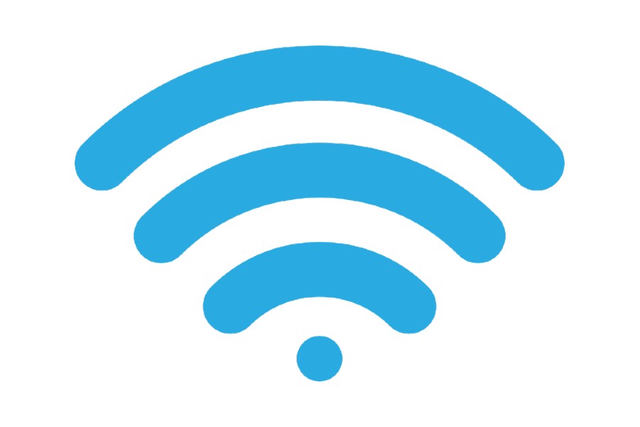 Blue wi-fi symbol
