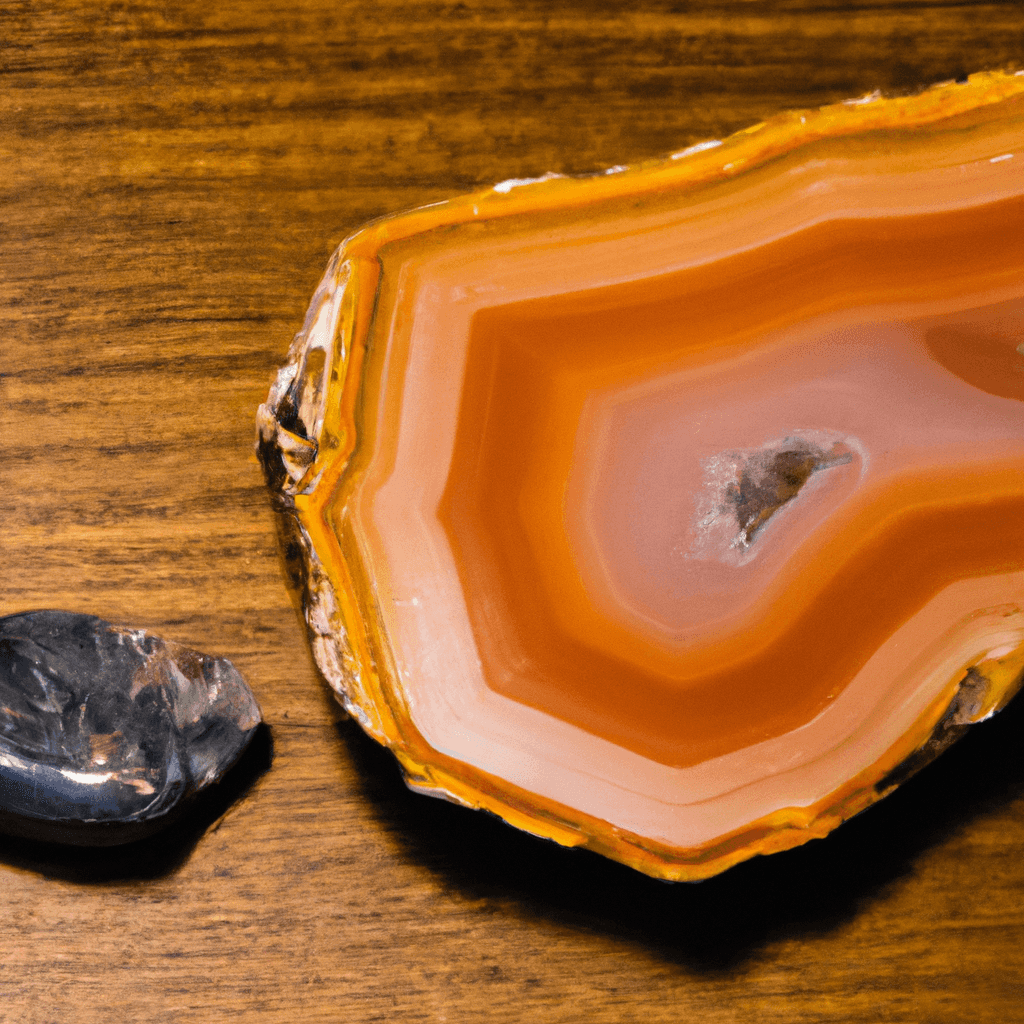 Agate and Carnelian on a desk