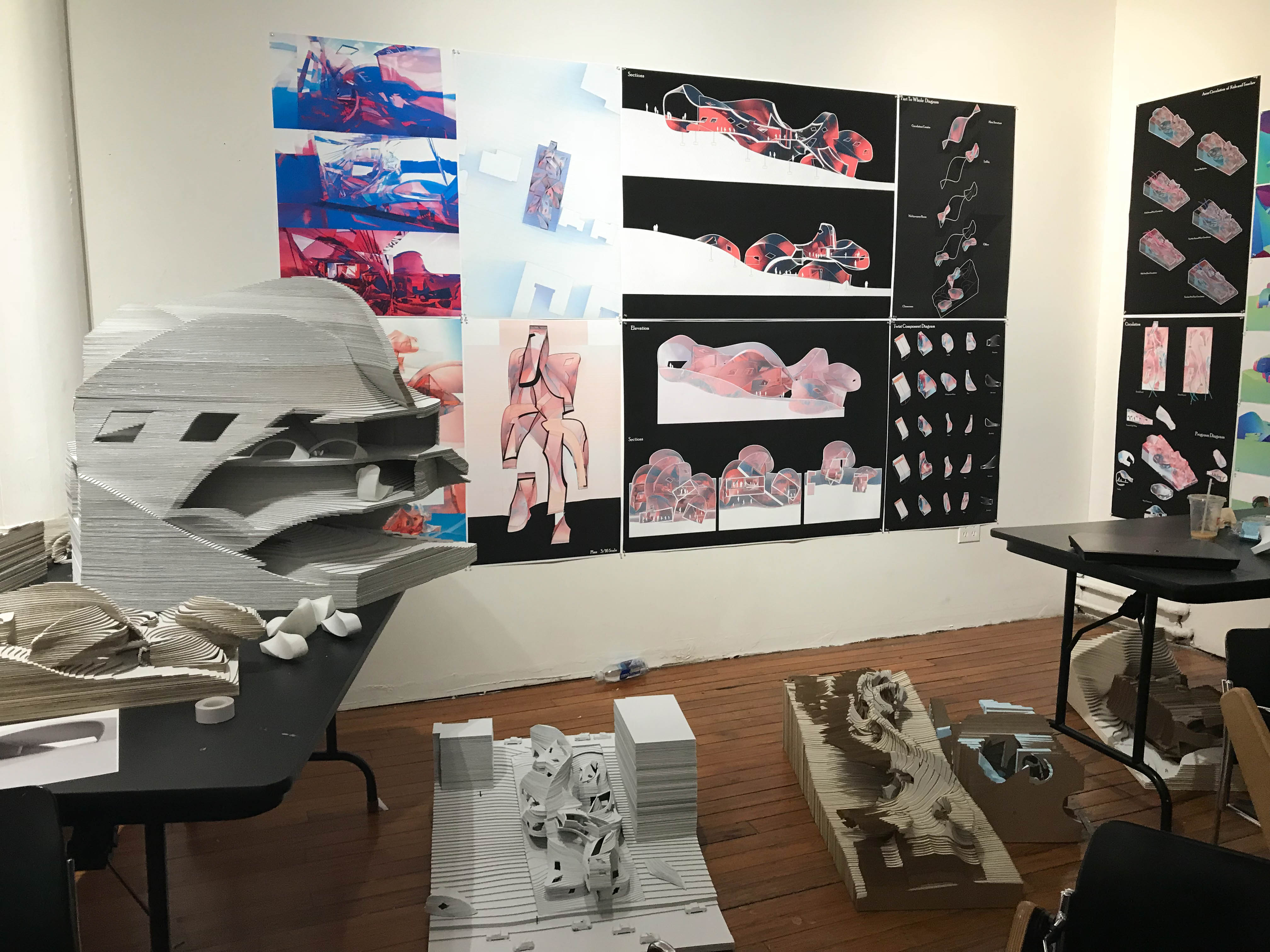 Laser cutting with an architecture student