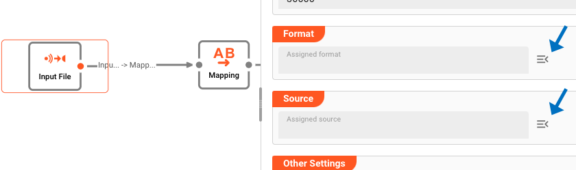 Assigning Source and Format to the Input File Processor (Workflow Configuration)