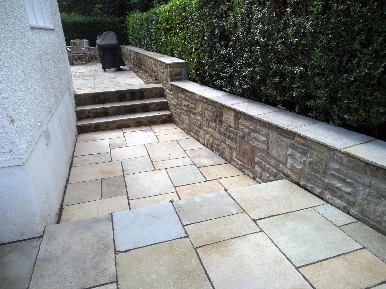 Paving and stone wall, Duchy, Harrogate