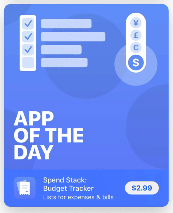 Spend Stack featured as App of the Day.