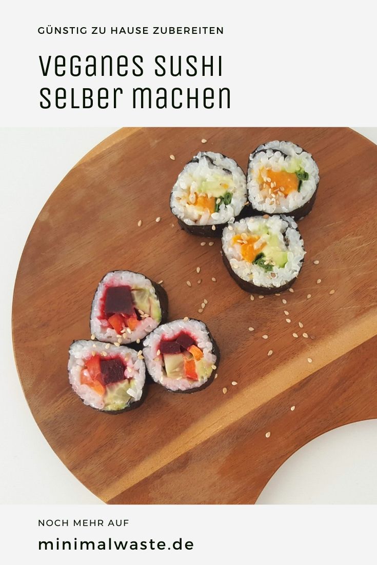 Pinterest Cover zu 'Veganes Sushi selber machen'