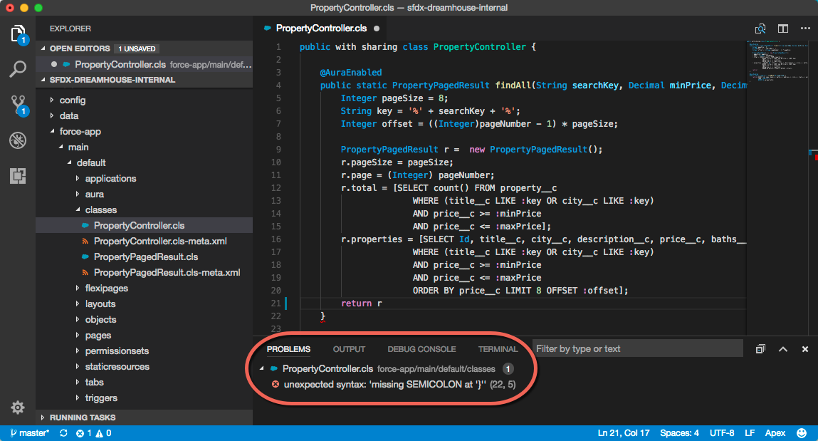 visual studio code red squiggly line