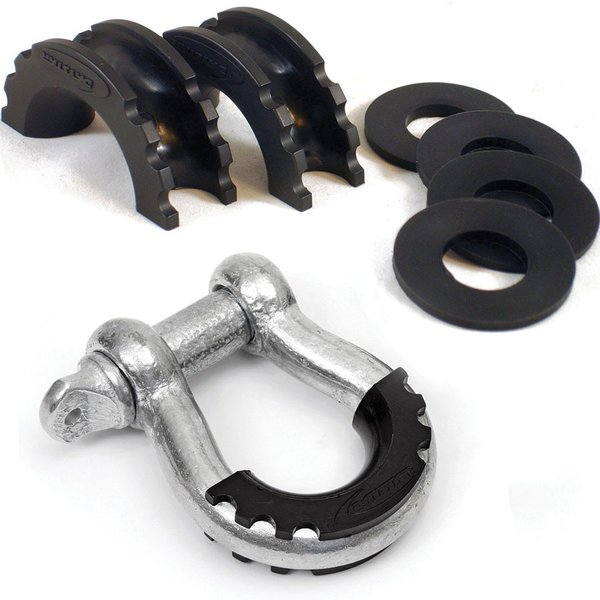 Black/Blue Razer Auto 1 Pair of Black D-Rings Shackle with Blue Isolator & Washers Gear Design Rattling Protection Cover 