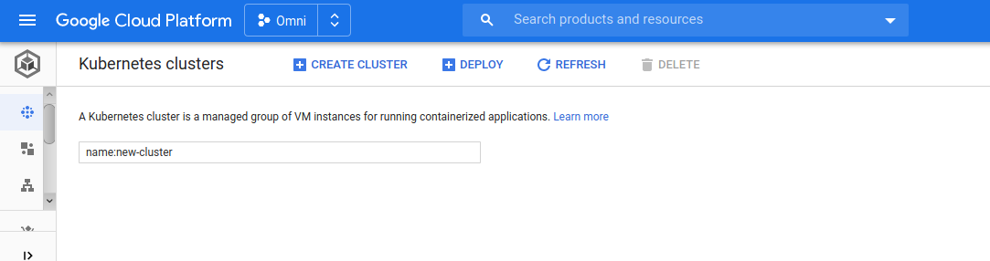 cluster deleted in
gcp