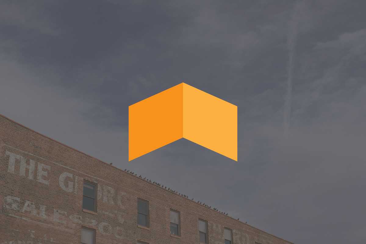 The upward arrow logomark of Uptime Ventures superimposed over a stylized older building in Denver, Colorado, USA