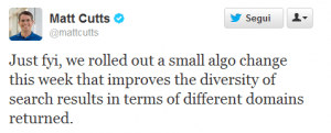 Matt Cutts twit about Google Horde