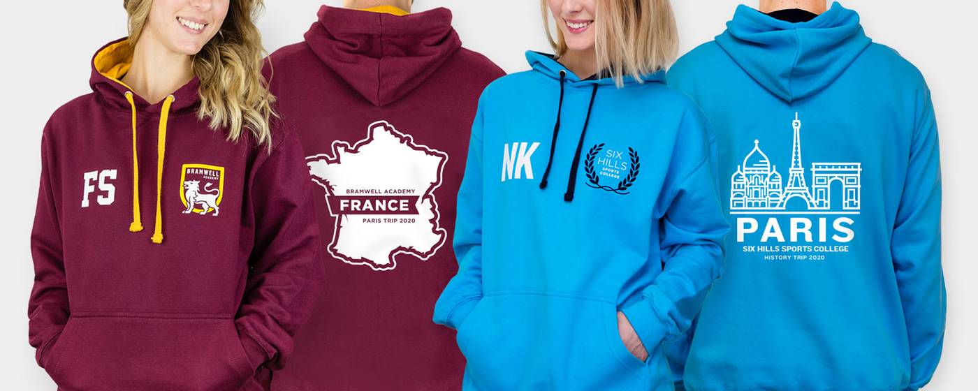 School Trip Hoodies — Personalised hoodies for school trips by HoodieHut.co.uk