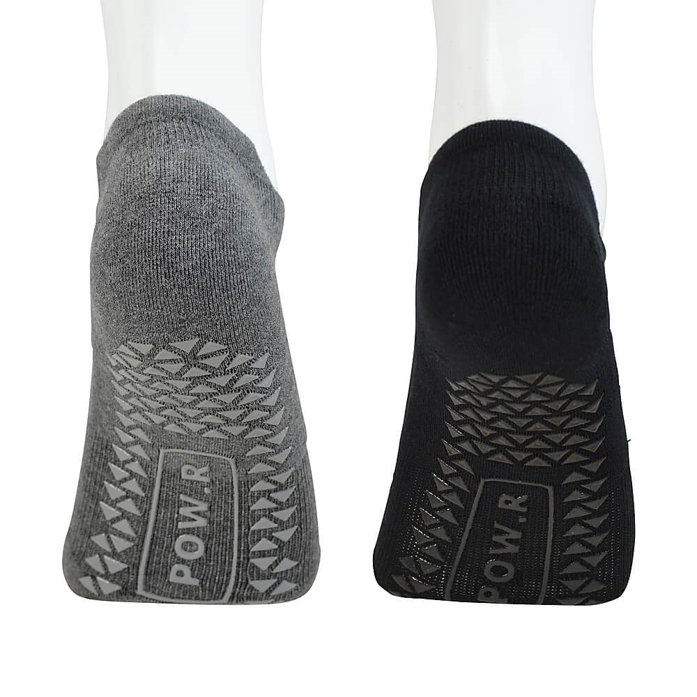 Studio grip socks grey & black with grip pattern showing
