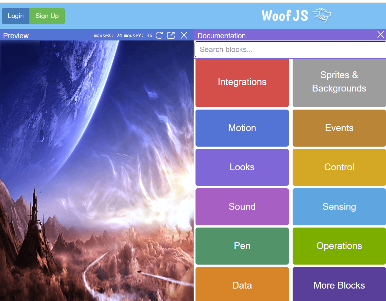 WoofJS, JavaScript Learning by The Coding Space