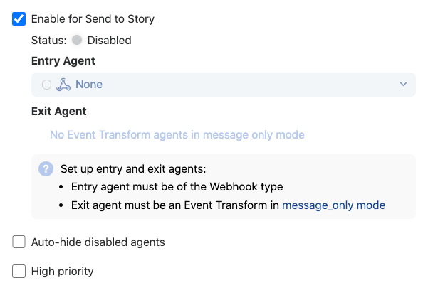 Configure send to story