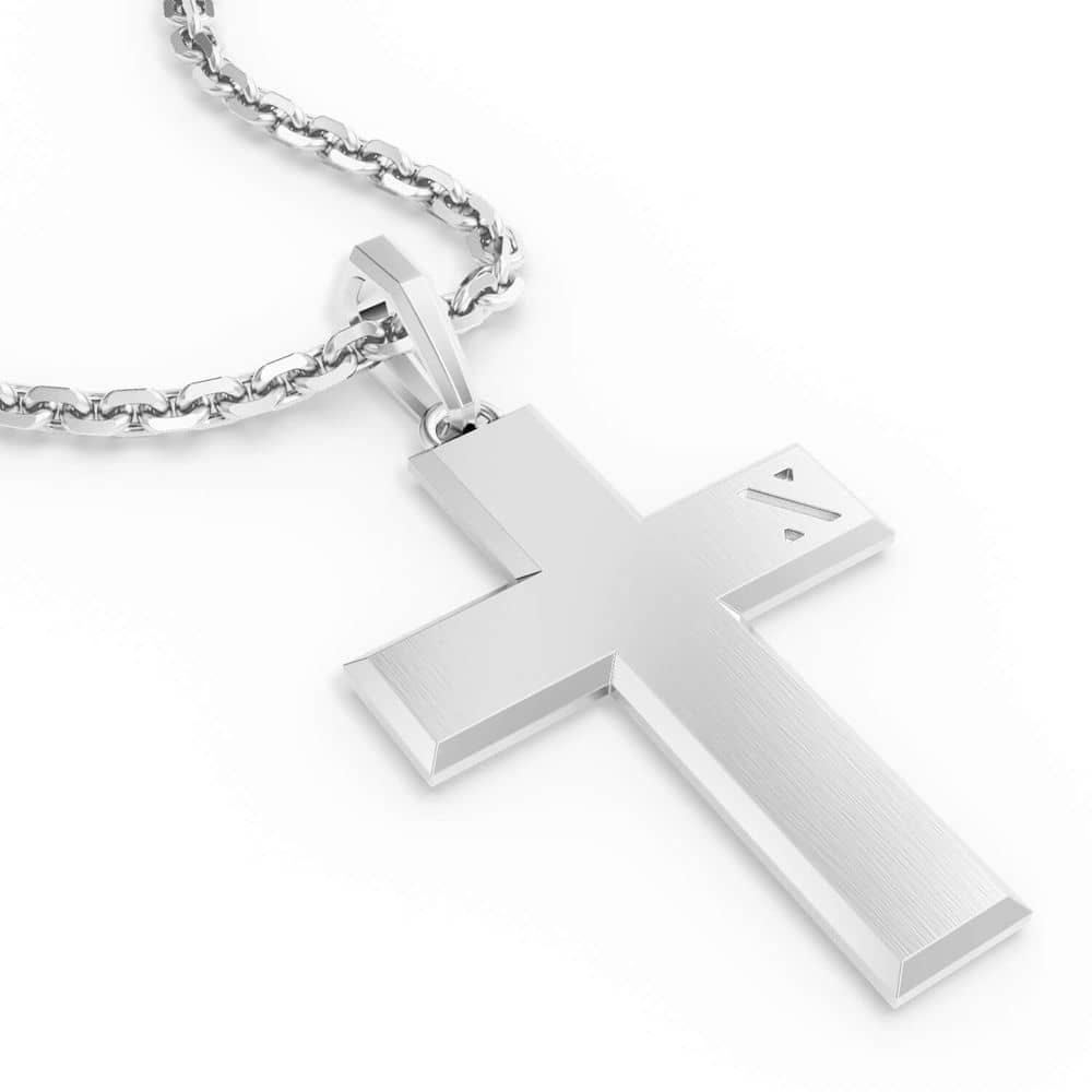 The Mosaic Pendant Men's Silver Chain Necklace With Cross Pendant