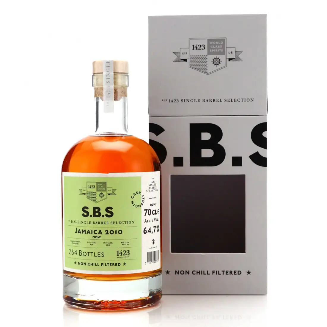 Image of the front of the bottle of the rum S.B.S Jamaica 2010 MMW
