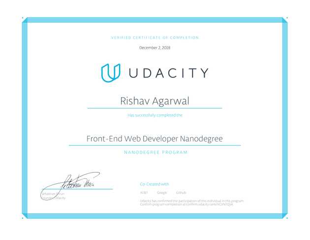 Front end nanodegree completion