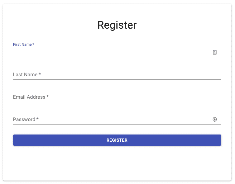 Material UI Registration Form