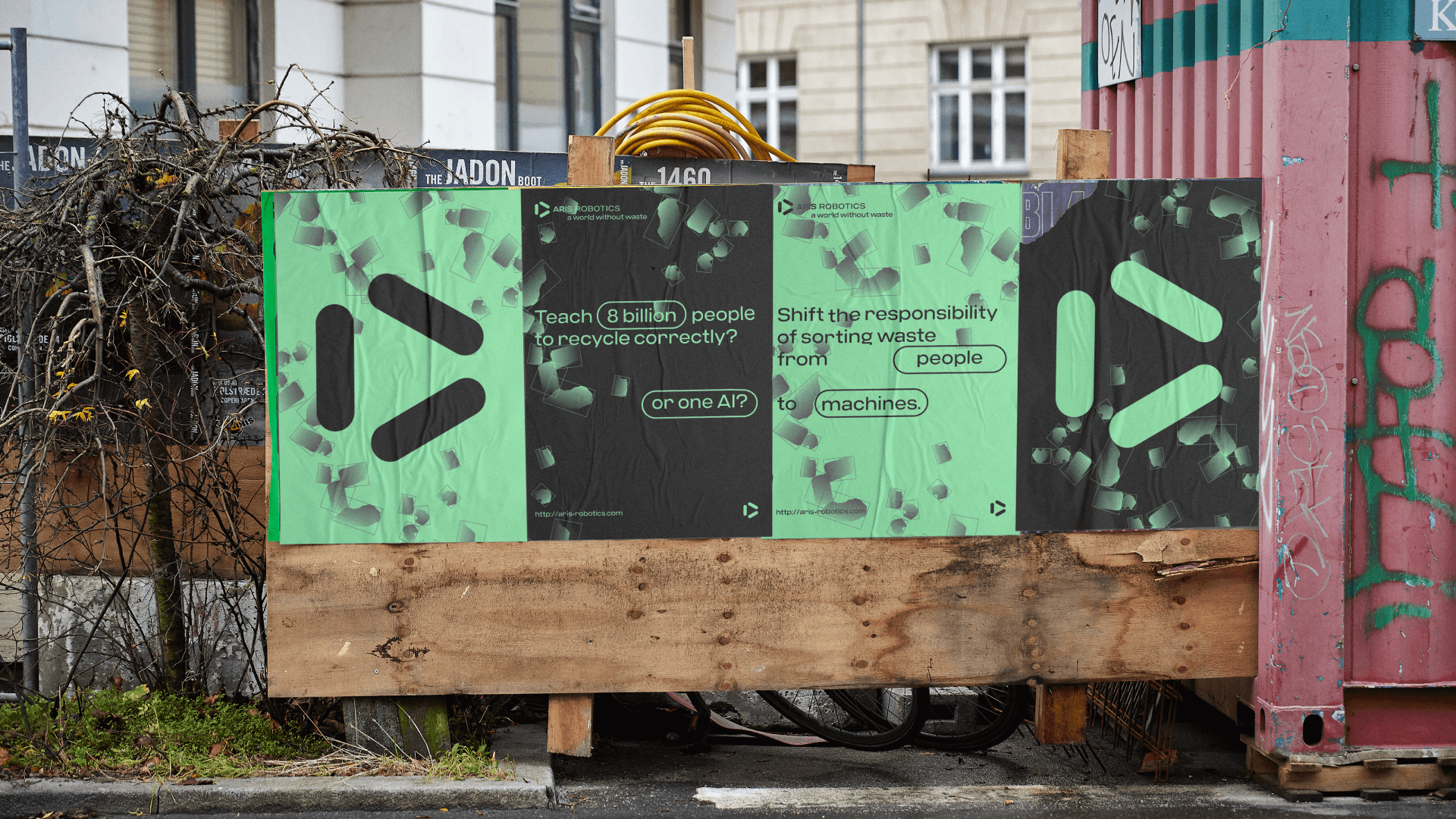 ARIS Robotics' branding deliverables spotted in Copenhagen.