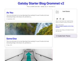 Gatsby Blog Grommet screenshot