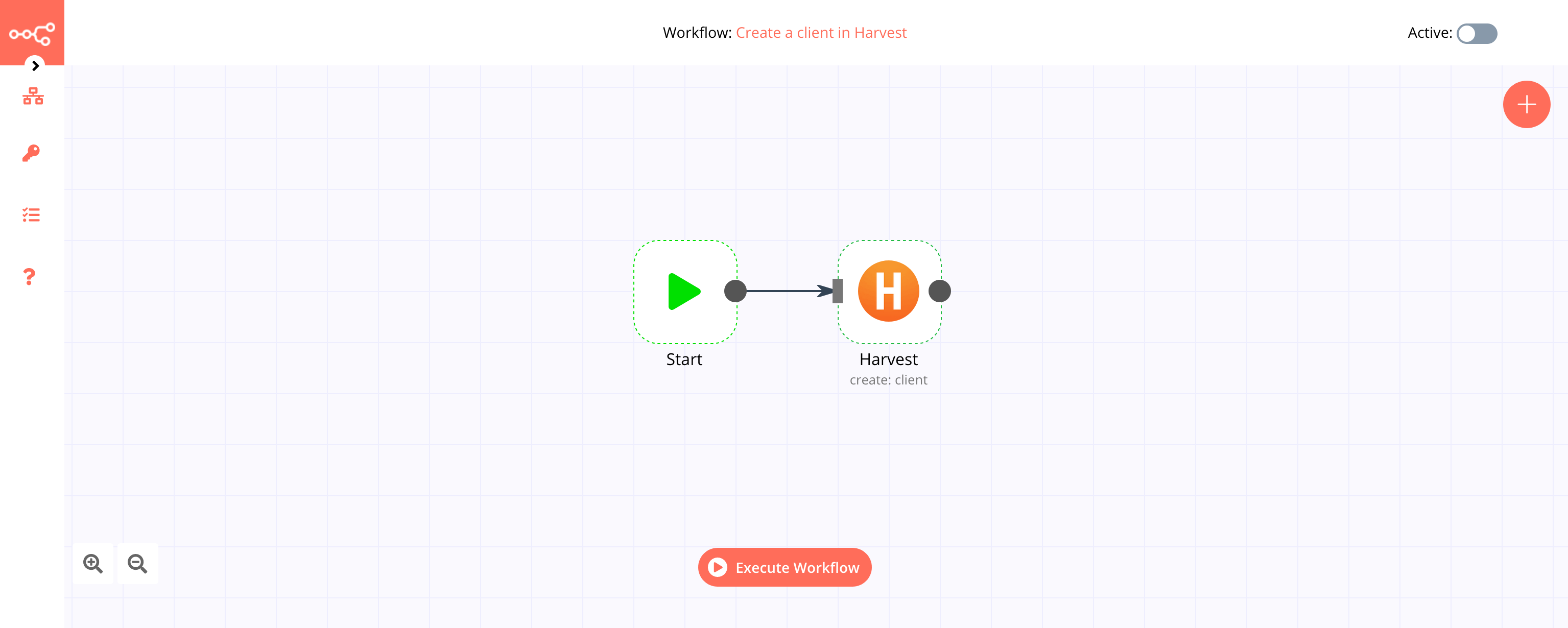 A workflow with the Harvest node