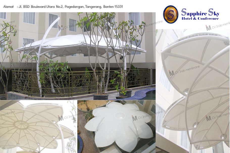 kanopi membran tangerang sapphire sky hotel