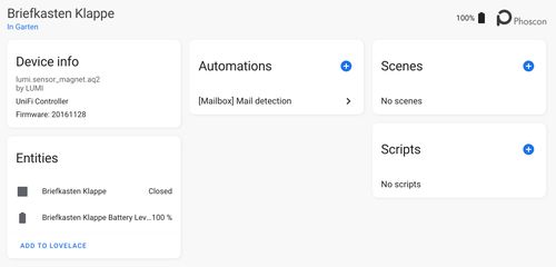 Mailbox sensors in Home Assistant