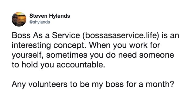 Be my boss tweet
