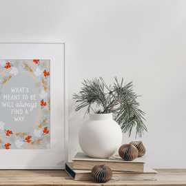 A4 Print with a custom quote surrounded by berries and leaves