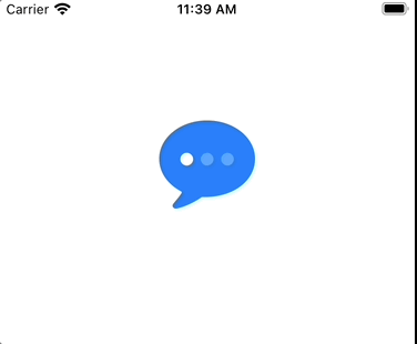 A message bubble showing typing indicators.