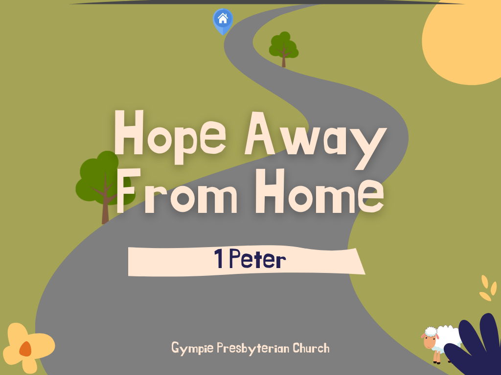 Hope Away From Home: 1 Peter. Image of Road, Location Icon, Sheep, Flower