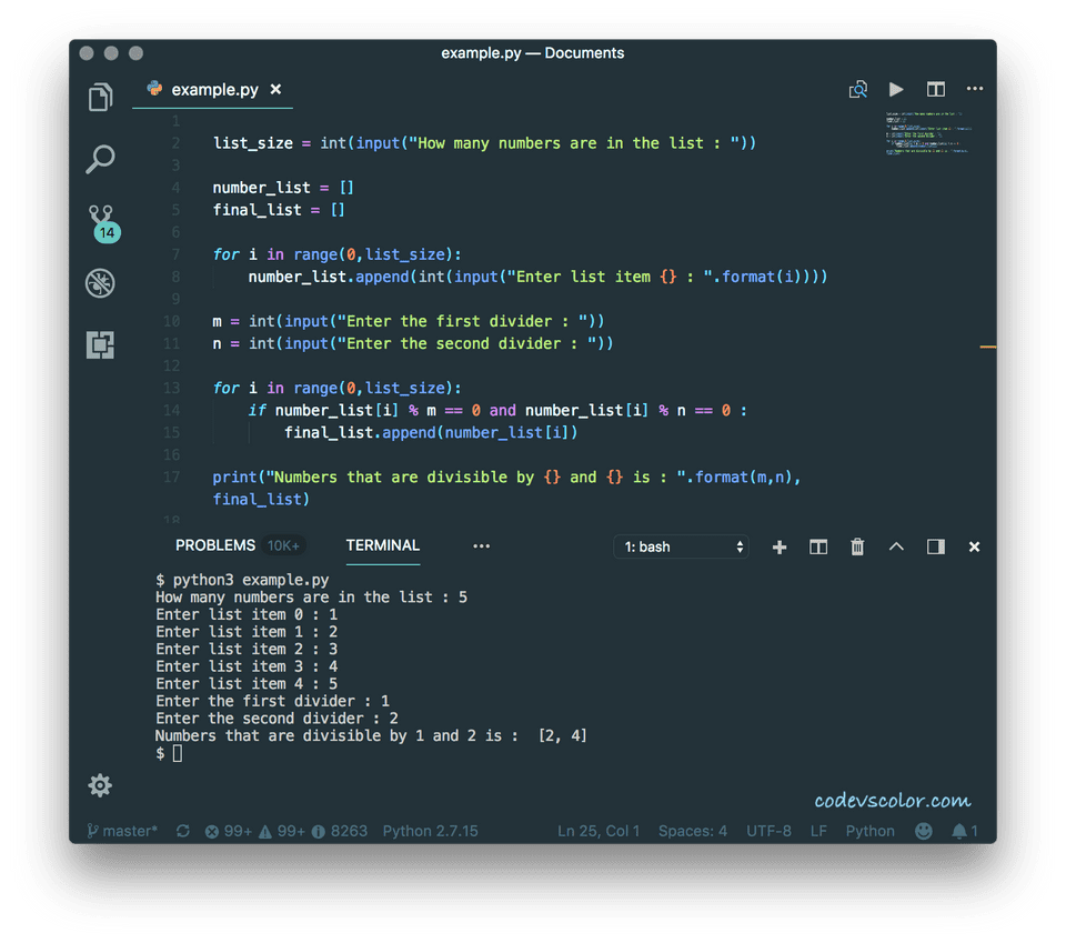 python-program-to-find-out-numbers-in-a-list-divisible-by-two-numbers