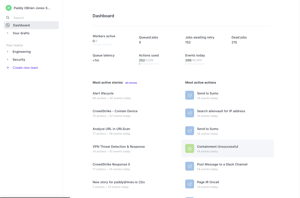 Job management page